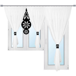 Firana nowoczesna Okno Balkon salon Mandala czarna