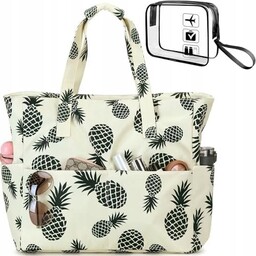 Torba Plażowa Damska Wodoodporna Duża Z Kieszeniami Suwakiem