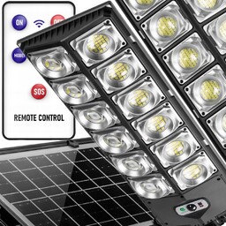 Mocna Lampa Solarna Led 1200W Czujnik Zmierzchu Ruchu