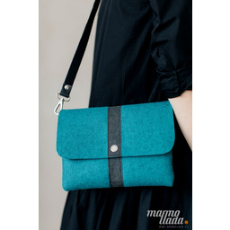 Pakamera Marmollada - filcowa listonoszka TURKUSOWA + czarny