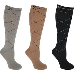 Covalliero Podkolanówki jeździeckie w kratkę, 3 sztuki, rozmiar