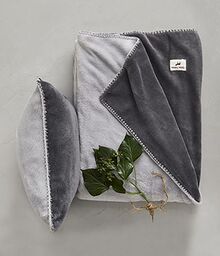 Sylvie Thiriez Koc polarowy gris perle/gris carbone