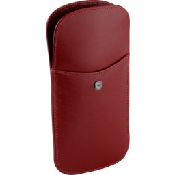 Skórzany pokrowiec na okulary czerwony burgundowy ISLA