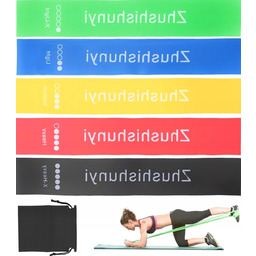 TAŚMY FITNESS ZESTAW 5 SZTUK ODPOROWE TRENINGOWE GIMNASTYCZNE