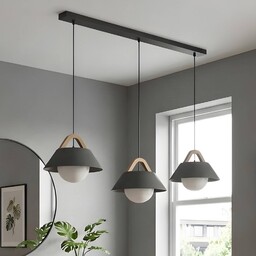 Lampa wisząca Funda Luminex, możliwość ściemniania, czarny, salon