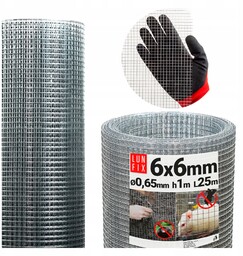 Siatka przeciw gryzoniom szkodnikom metalowa ocynk oko 6x6
