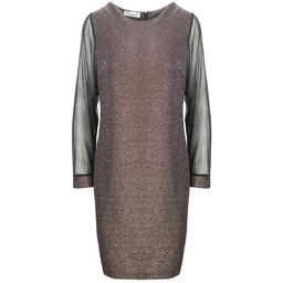 Brokatowa sukienka z tiulowymi rękawami Elegancka-38