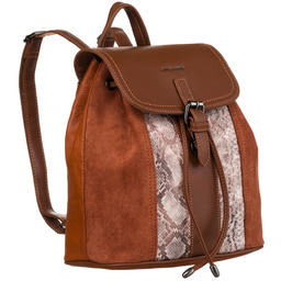 Plecak damski ze skóry ekologicznej z klapką -