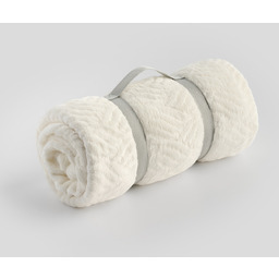 Jednokolorowy koc z wytłoczonym wzorem Esme 150x200 cm