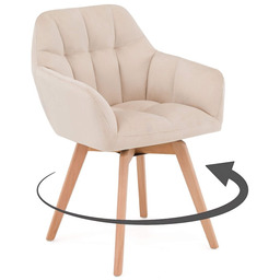 Krzesło obrotowe FREJA 3 welur beż #5 noga