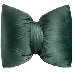 Poduszka welwetowa ciemnozielona w kształcie kokardy POFA-05