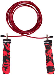 inSPORTline, Regulowana skakanka fitness łożyskowana stalowa, Jumpkamu, czerwony