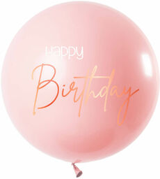 Balon olbrzym Happy Birthday 80 cm - pastelowy