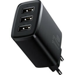 Baseus Ładowarka sieciowa Compact 3x USB-A 17 W,