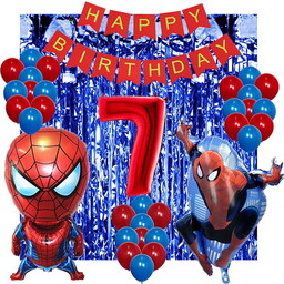 SPIDER MAN ZESTAW BALONY KURTYNA 7 URODZINY