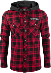koszula MAIDEN CHECKSHIRT HOODED EDDI dark red/black,