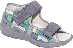 ZETPOL kapcie dziecięce Oliwier Szary Klocki