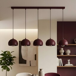 Lampa wisząca Sool Luminex, możliwość ściemniania, czerwony, salon