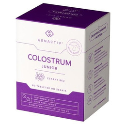 Suplement diety, GENACTIV Colostrum Junior Czarny Bez, 60tabl.