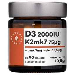 AURA HERBALS Witamina D3 2000 IU + K2