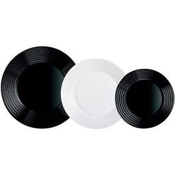 Luminarc Zestaw naczyń, czarno-biały, 18 piezas