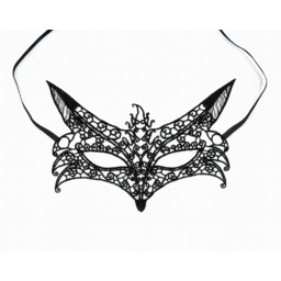 Koronkowa maska karnawałowa czarna - 1 szt.