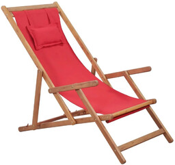 Elior Czerwony składany leżak plażowy - Kane
