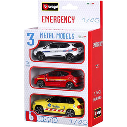 Bburago 30009 Police pojazdy strażackie, losowy pakiet 3