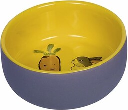 Nobby Ceramiczna miska dla gryzoni Carrot Plus, szara/żółta