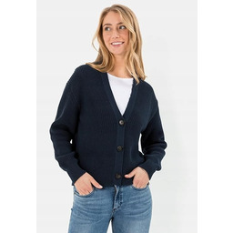 CAMEL ACTIVE GRANATOWY KRÓTKI SWETER KARDIGAN Z GUZIKAMI
