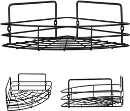 Półka łazienkowa narożna Kobuk 1-poziomowa czarna