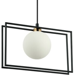 Wisząca LAMPA modernistyczna GROSETTA PND-53423-1-BK Italux prostokątny zwis