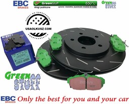 Tylne klocki GreenStuff + NACINANE tarcze hamulcowe EBC