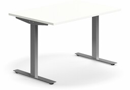 Biurko QBUS, proste, 1200x800 mm, rama T, srebrny,