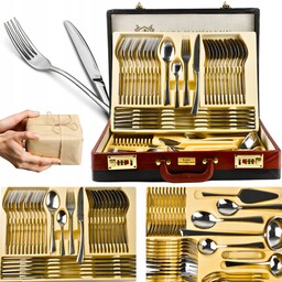 Zestaw Sztućców Sztućce dla 12os Walizka Komplet 72el
