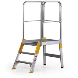 Aluminiowy pomost, drabina z platformą, jednostronna ALVE FORTE,