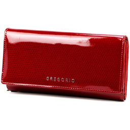 Lakierowany duży Skórzany damski portfel Gregorio