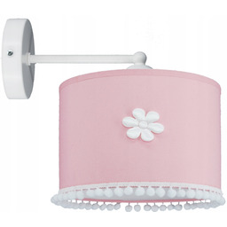 Kinkiet Lampa ścienna dziecęca nowoczesny abażur kwiaty, pudrowy