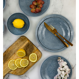 Lubiana Oriental K9 Szaro Niebieski Serwis Obiadowy 12/36