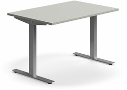 Biurko QBUS, proste, 1200x800 mm, rama T, srebrny,