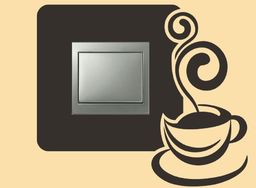 Naklejka pod włącznik z filiżanką kawy