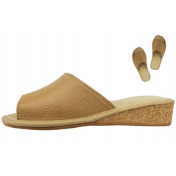 Kapcie Damskie SKÓRA NATURALNA Pantofle Wygodne POLSKIE