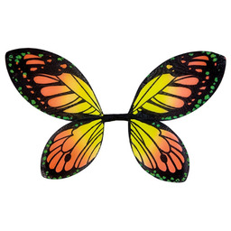 Czarnopomarańczowożółte skrzydła motyla dla dzieci 66 38 cm
