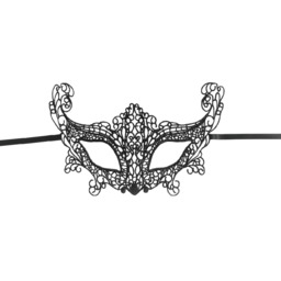 Koronkowa maska karnawałowa czarna - 1 szt.