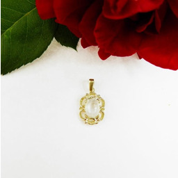 Retro zawieszka pozłacana z kamieniem księżycowym