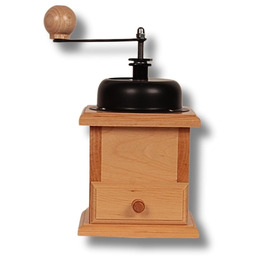 Tradycyjny ręczny młynek drewniany do kawy jasny