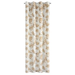 Eurofirany Zasłona 140x250 Avani beżowa złota kwiaty gotowa