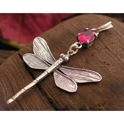 WAŻKI - srebrny wisiorek z rubinem