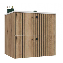 Edinos Wisząca szafka z umywalką 60 cm dąb