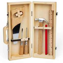 Walizka z narzędziami Mały majsterkowicz 7 elementów Bigjigs